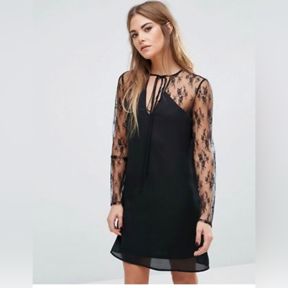 Black dress with lace detail